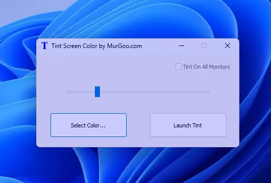 Blue Screen Tint with Tint Screen Color Utility