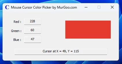 Screenshot of Mouse Cursor Color Picker on Windows