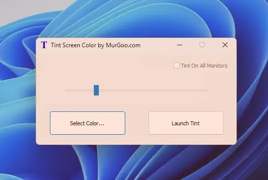 Orange Screen Tint with Tint Screen Color Utility